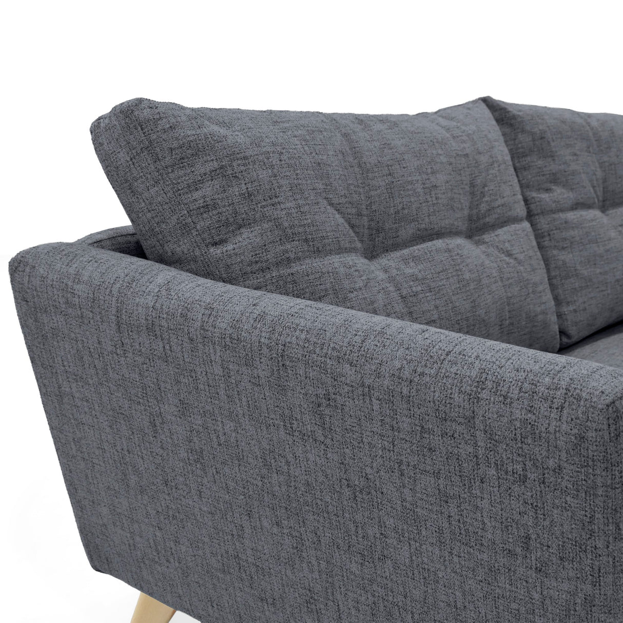 Sofá Grecia Gris y Matiz Natural 192x84cm de Tres Puestos y con Apoya Brazos
