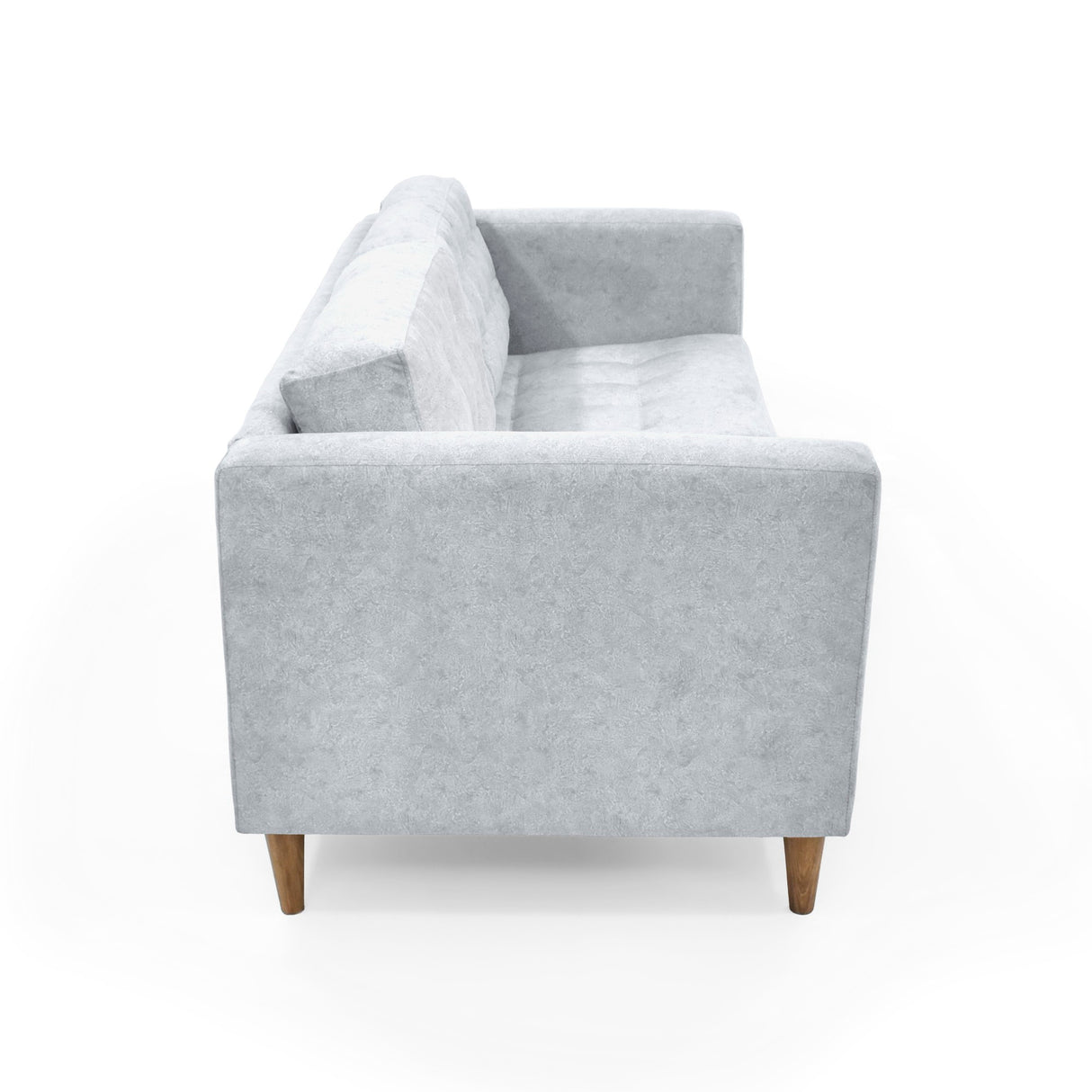 Sofá Donatello Plata y Matiz Caoba 183x81cm de Tres Puestos y con Apoya Brazos
