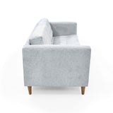 Sofá Donatello Plata y Matiz Caoba 183x81cm de Tres Puestos y con Apoya Brazos