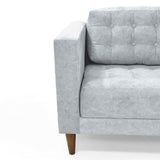 Sofá Donatello Plata y Matiz Caoba 183x81cm de Tres Puestos y con Apoya Brazos