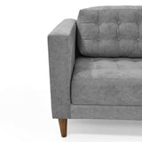 Sofá Donatello Gris y Matiz Caoba 183x81cm de Tres Puestos y con Apoya Brazos