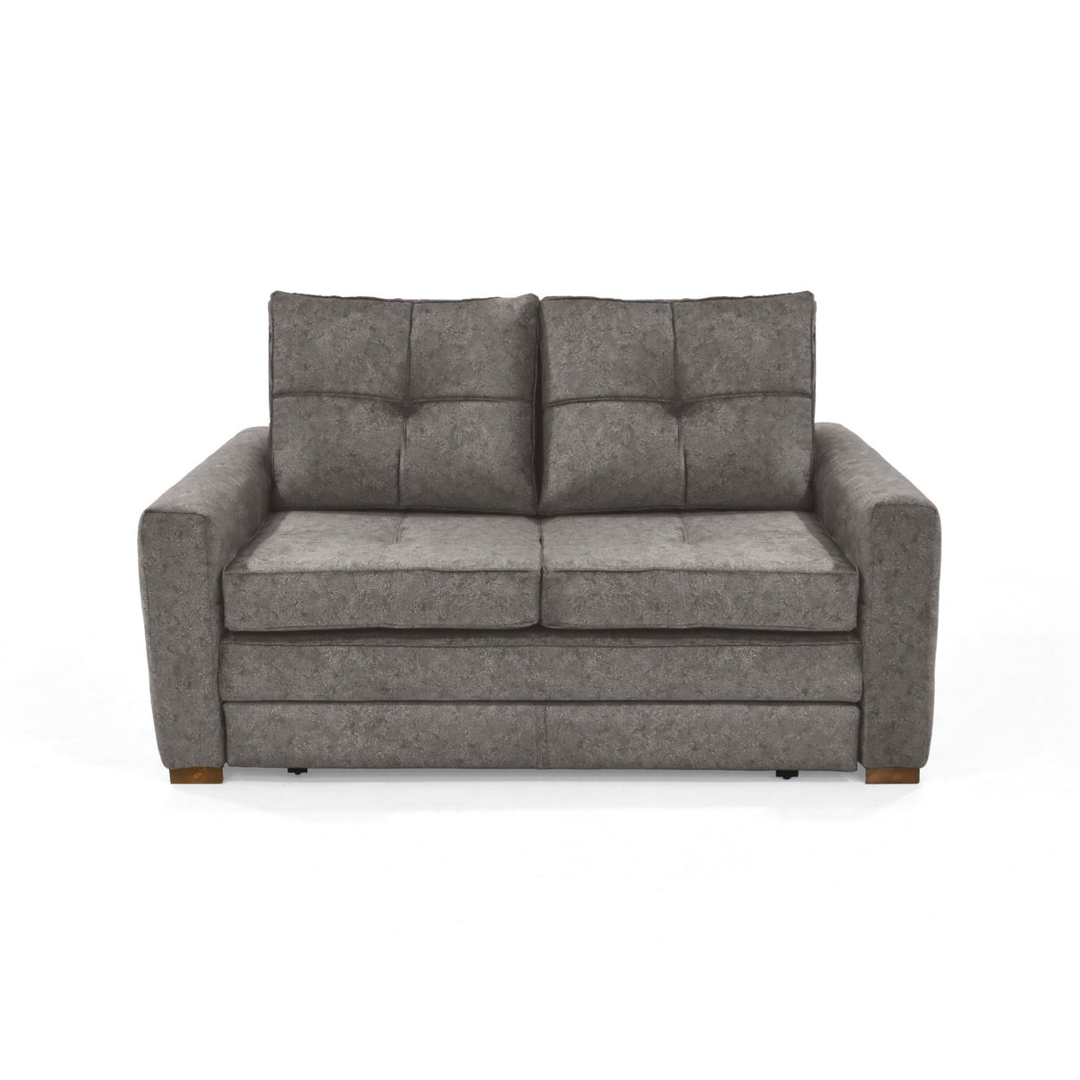 Sofacama Doha Taupe y Matiz Caoba 150x87cm de Dos Puestos Reclinable y con Apoya Brazos