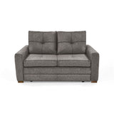Sofacama Doha Taupe y Matiz Caoba 150x87cm de Dos Puestos Reclinable y con Apoya Brazos