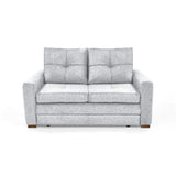 Sofacama Doha Plata y Matiz Caoba 150x87cm de Dos Puestos Reclinable y con Apoya Brazos