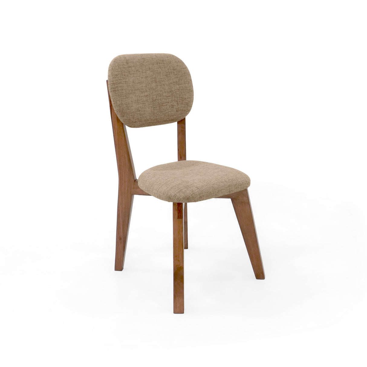 Juego de comedor Luxor Blanco y Beige 105x76.5cm Circular de Cuatro Puestos con Cuatro Sillas