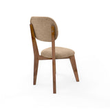 Juego de comedor Luxor Blanco y Beige 105x76.5cm Circular de Cuatro Puestos con Cuatro Sillas