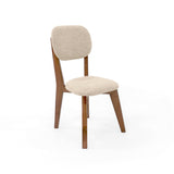 Silla de Comedor Adela Trigo y Matiz Caoba 50x93cm de Asiento Ovalador con Espaldar y sin Apoya Brazos