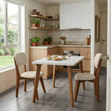 Silla de Comedor Adela Trigo y Matiz Caoba 50x93cm de Asiento Ovalador con Espaldar y sin Apoya Brazos