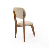 Silla de Comedor Adela Trigo y Matiz Caoba 50x93cm de Asiento Ovalador con Espaldar y sin Apoya Brazos