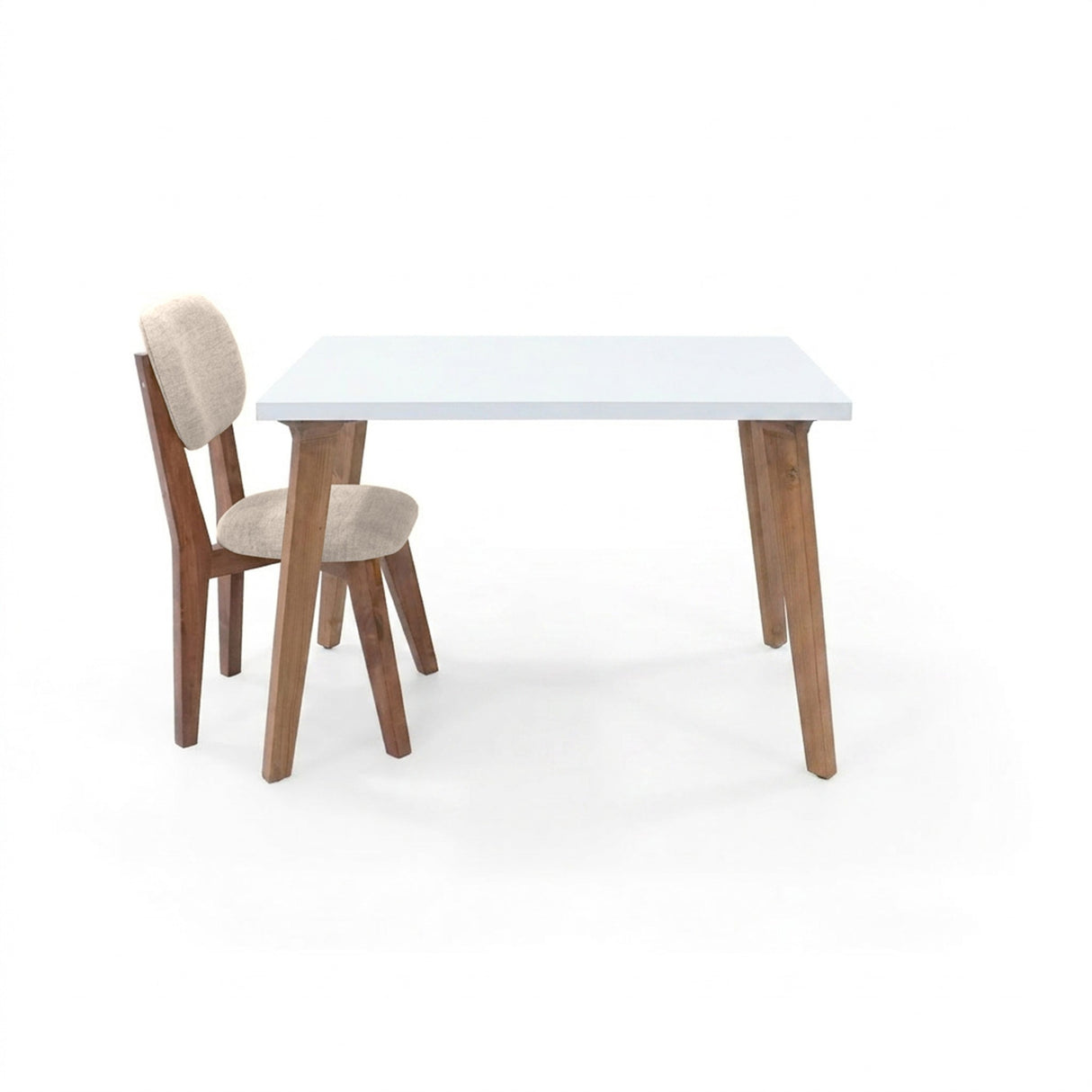 Silla de Comedor Adela Trigo y Matiz Caoba 50x93cm de Asiento Ovalador con Espaldar y sin Apoya Brazos