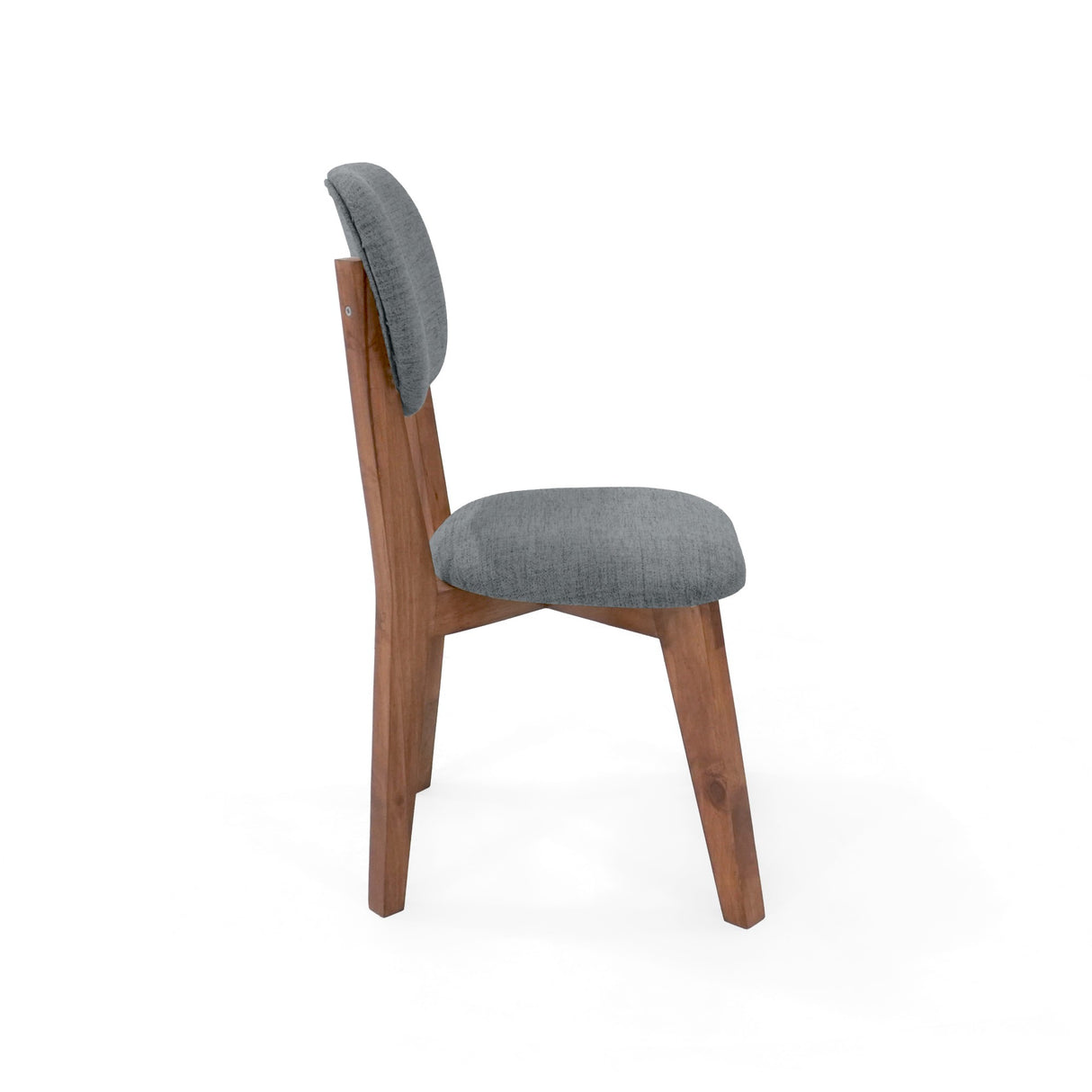 Silla de Comedor Adela Gris y Matiz Caoba 50x93cm de Asiento Ovalador con Espaldar y sin Apoya Brazos