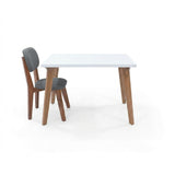 Silla de Comedor Adela Gris y Matiz Caoba 50x93cm de Asiento Ovalador con Espaldar y sin Apoya Brazos