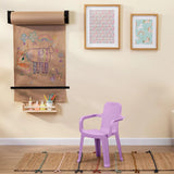 Combo Estudio Infantil Blanco y Rosado 88x50cm con Un Escritorio Una Silla y Un Armario