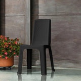 Set x 6 Sillas Eterna Negro 49x86.5cm de Asiento Rectangular con Espaldar y sin Apoya Brazos