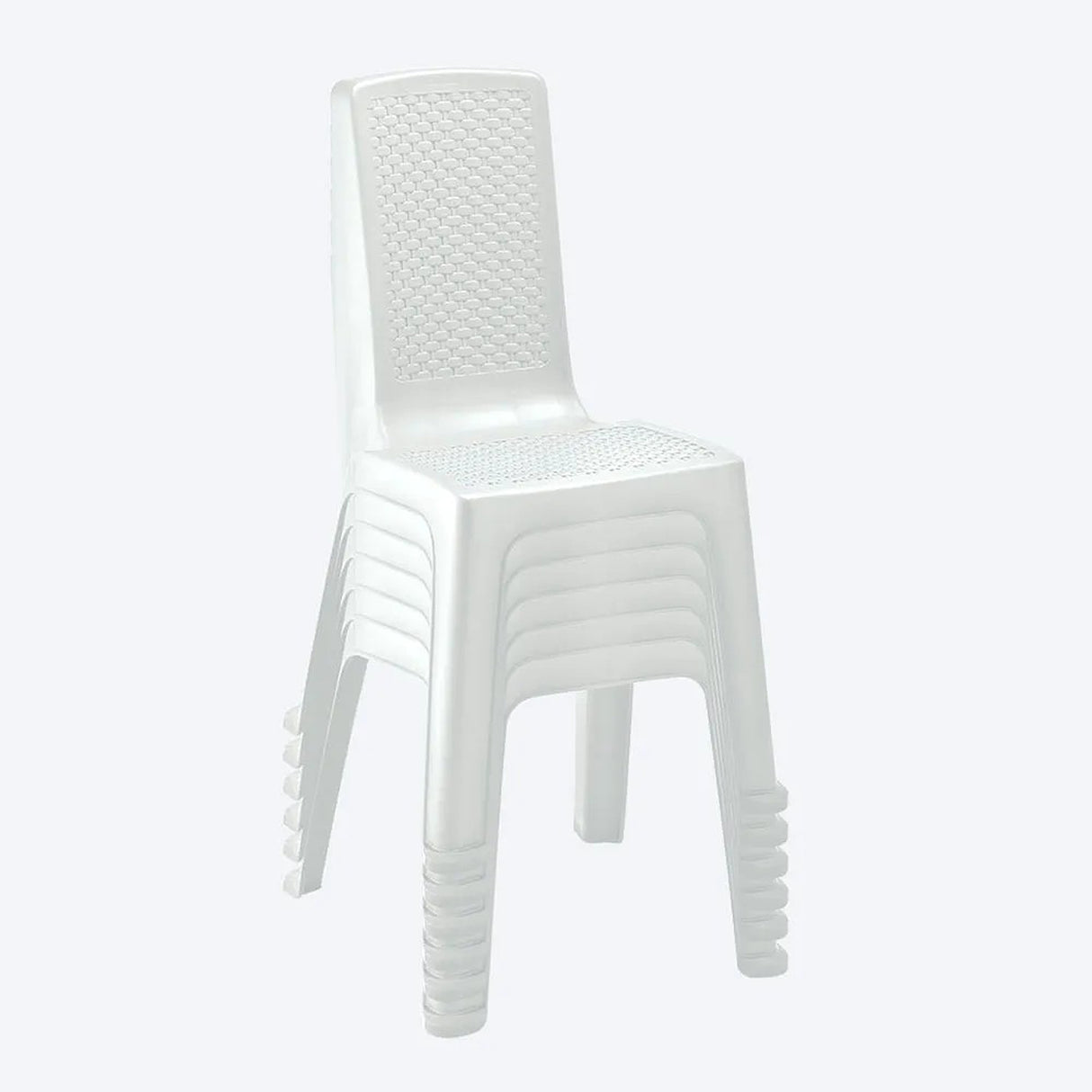 Set x 6 Sillas Eterna Blanco Arena 49x86.5cm de Asiento Rectangular con Espaldar y sin Apoya Brazos
