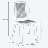 Set x 13 Sillas Eterna Blanco Arena 49x86.5cm de Asiento Rectangular con Espaldar y sin Apoya Brazos