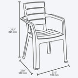 Set x 13 Sillas Barú Trendy Amarillo Mostaza 59x82.5cm de Asiento Rectangular con Espaldar y con Apoya Brazos