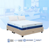 Combo Base Cama y Colchón Enrollado Multisleep Blanco y Arena Queen 160 X 190 Cm Firmeza Medio Doble Faz