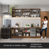 Cocina Integral Agata Blanco y Crema 220x225cm sin Mesón para Pozuelo Izquierda y sin Estufa