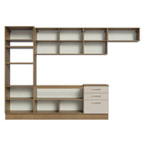 Cocina Integral Agata Marrón y Crema 330x225cm sin Mesón para Pozuelo Izquierda y sin Estufa
