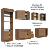 Cocina Integral Glamy Marrón 310x225cm sin Mesón para Pozuelo Izquierda y sin Estufa