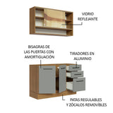 Cocina Integral Agata Marrón y Gris 120x225cm sin Mesón para Pozuelo Izquierda y sin Estufa