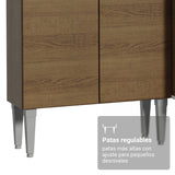 Cocina Integral Emily Marrón 229x186cm con Mesón de Madera Aglomerada Mdp con Nueve Puertas y sin Estufa