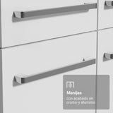 Cocina Integral Emily Marrón y Blanco 229x186cm con Mesón de Madera Aglomerada Mdp y sin Estufa