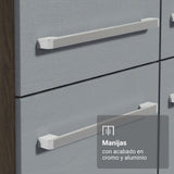 Cocina Integral Emily Marrón y Gris 229x186cm con Mesón de Madera Aglomerada Mdp y sin Estufa