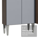 Cocina Integral Emily Marrón y Gris 229x186cm con Mesón de Madera Aglomerada Mdp y sin Estufa
