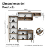 Cocina Integral Emily Marrón y Gris 229x210cm con Mesón de Madera Aglomerada Mdp y sin Estufa