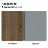 Cocina Integral Emily Marrón y Gris 229x210cm con Mesón de Madera Aglomerada Mdp y sin Estufa