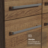 Cocina Integral Emily Marrón 293x186cm con Mesón de Madera Aglomerada Mdp y sin Estufa