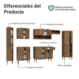 Cocina Integral Emily Marrón 325x186cm con Mesón de Madera Aglomerada Mdp y sin Estufa