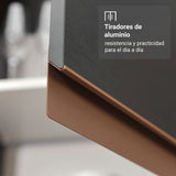 Cocina Integral Reims Negro 190x210cm con Mesón de Madera Aglomerada Mdp con Cinco Puertas y sin Estufa