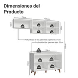 Cocina Integral Reims Blanco 190x225cm con Mesón de Madera Aglomerada Mdp y sin Estufa