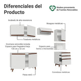 Cocina Integral Reims Blanco 250x210cm con Mesón de Madera Aglomerada Mdp y sin Estufa