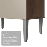 Cocina Integral Aura Marrón y Crema 196x187cm con Mesón de Madera Aglomerada Mdp y sin Estufa