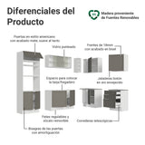 Cocina Integral Vik Blanco y Gris 399x225cm sin Mesón para Pozuelo Izquierda y sin Estufa