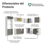 Cocina Integral Vik Blanco y Gris 399x225cm sin Mesón con Puertas de Vidrio Amarillo para Pozuelo Izquierda y sin Estufa