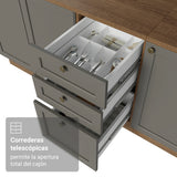 Cocina Integral Vik Marrón y Gris 180x225cm sin Mesón para Pozuelo Izquierda con Puertas de Vidrio Amarillo y sin Estufa