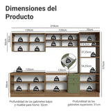 Cocina Integral Vik Marrón y Verde 310x225cm sin Mesón para Pozuelo Izquierda y sin Estufa