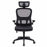 Silla Gerencial Negro 65x120cm con Apoya Brazos con Soporte Lumbar y con Apoya Cabezas
