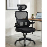 Silla Gerencial Negro 65x120cm con Apoya Brazos con Soporte Lumbar y con Apoya Cabezas