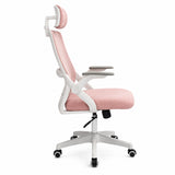 Silla Gerencial Rosa 72x119cm con Apoya Brazos con Soporte Lumbar y con Apoya Cabezas