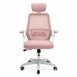 Silla Gerencial Rosa 72x119cm con Apoya Brazos con Soporte Lumbar y con Apoya Cabezas