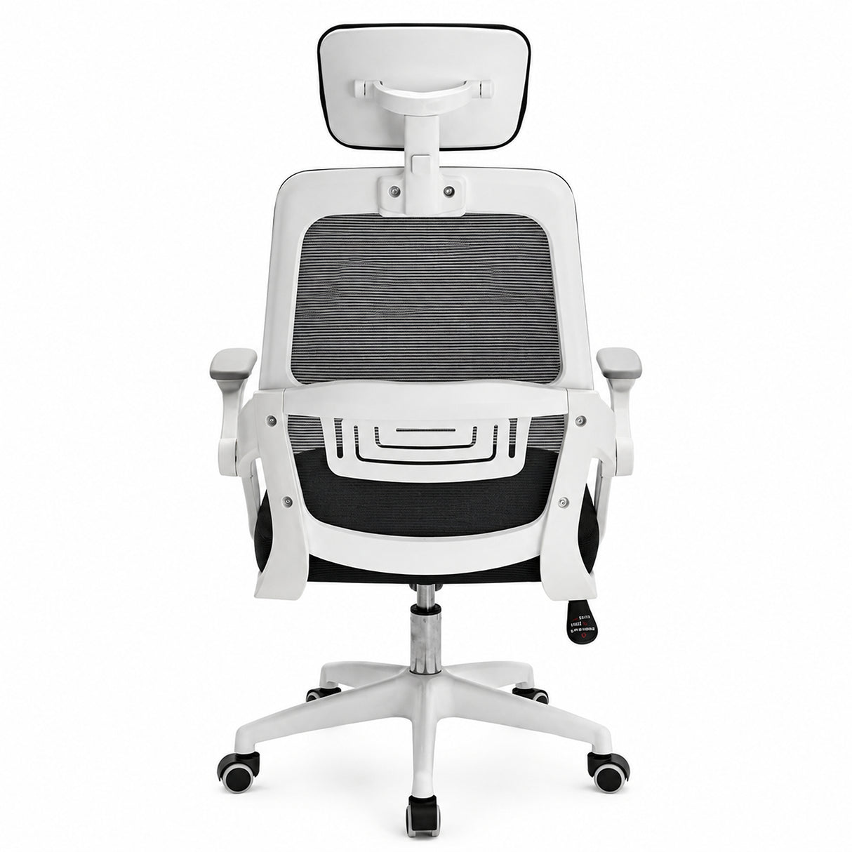 Silla Gerencial Negro y Blanco 52x105cm con Apoya Brazos con Soporte Lumbar y con Apoya Cabezas