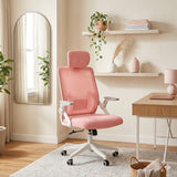 Silla Gerencial Rosa Claro 65x120cm con Apoya Brazos con Soporte Lumbar y con Apoya Cabezas