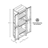 Armario de Cocina Rimax Barú Gris Claro 65x189cm con Dos Puertas