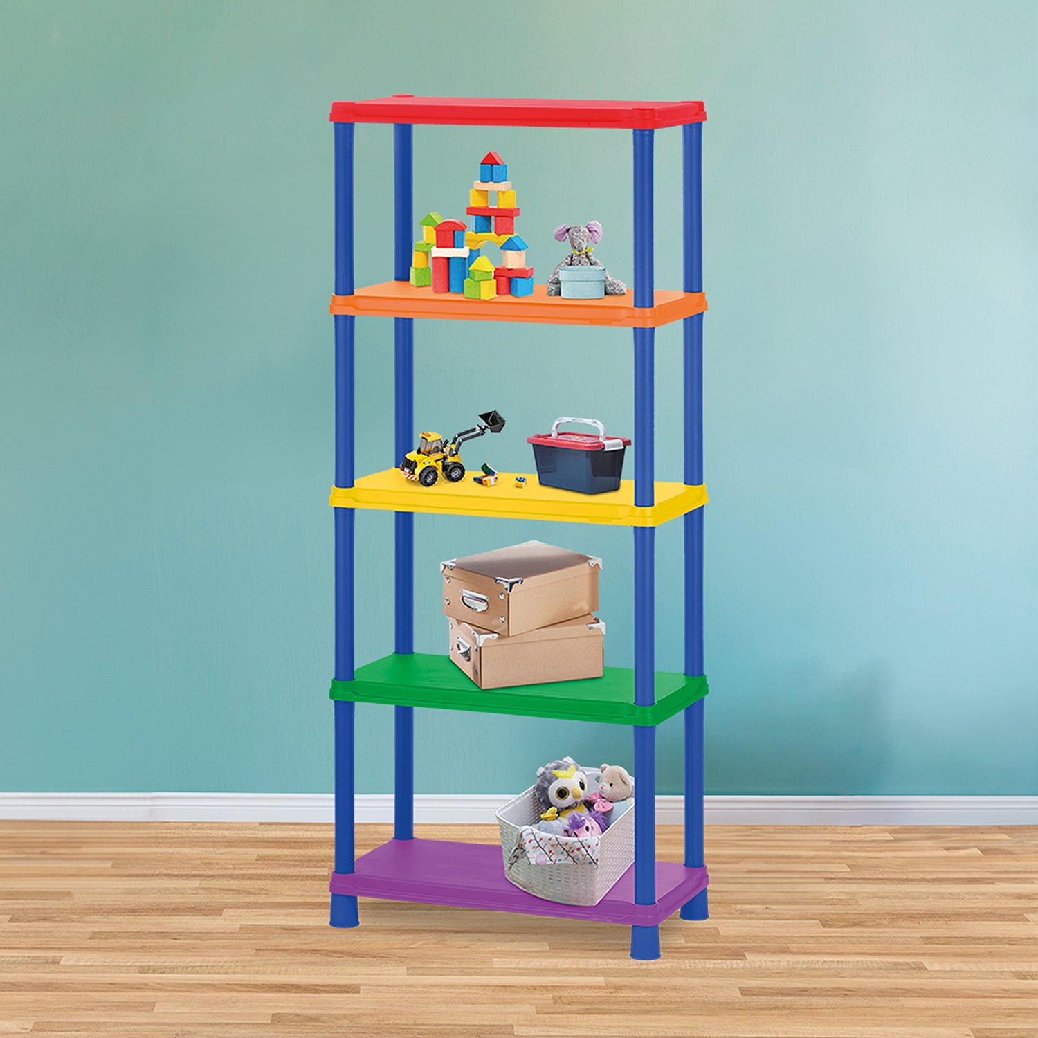 Estante Rimax Multicolor 71.4x174.5cm Rectangular con Cinco Compartimientos y con Cinco Entrepaños